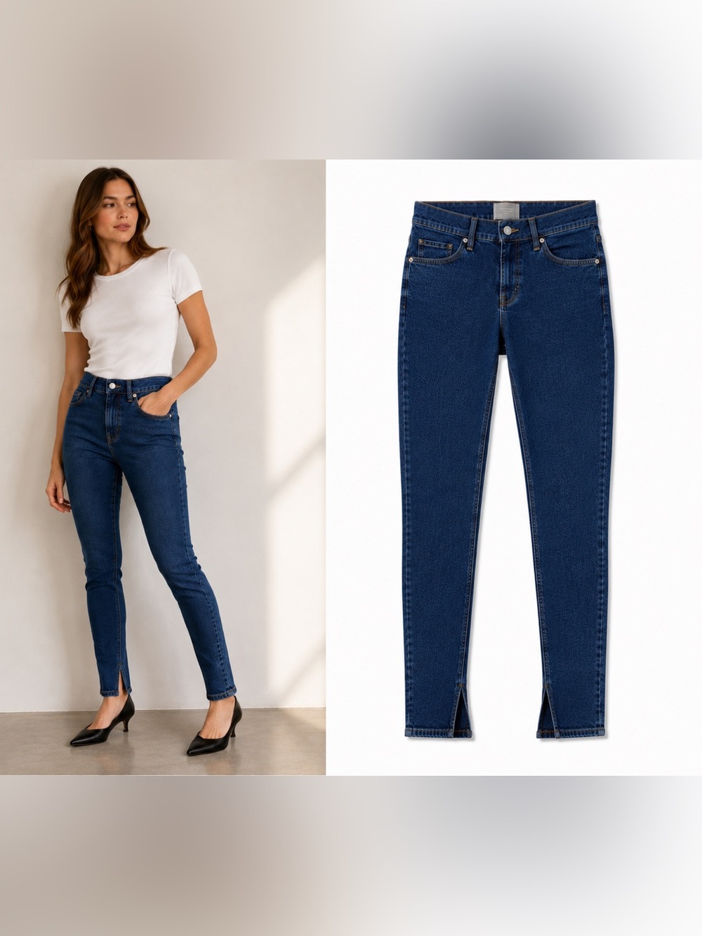 Everlane The Cheeky Women’s Blue Skinny Jeans with Side Slit